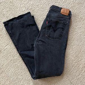 Levis black straight leg jeans
